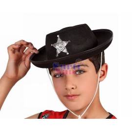 Sombrero sherif negro infantil